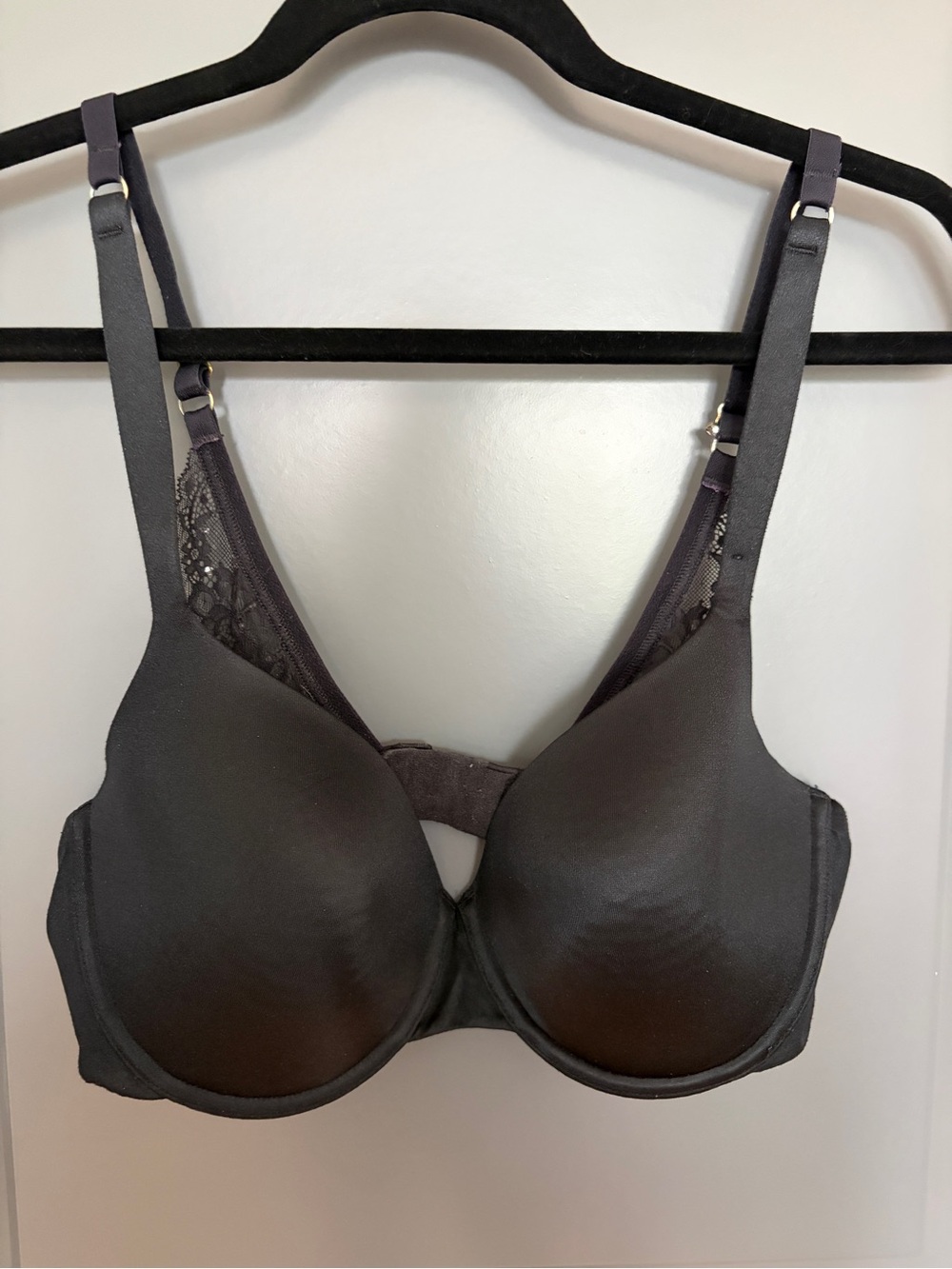 La SENZA Smooth Molded Underwire Bra - black lace back with jewels